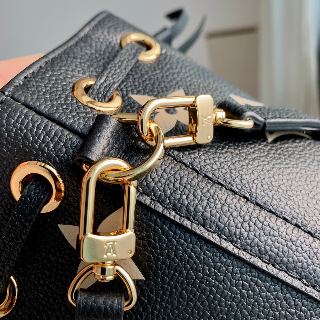 NANO NOÉ 16 IN BLACK BEIGE BICOLOR MONOGRAM EMPREINTE CALFSKIN
