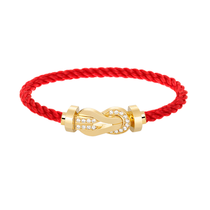 [⭐JeweliWhal]CHANCE LARGE 8 FIGURE BUCKLE HALF DIAMOND BRACELET GOLD