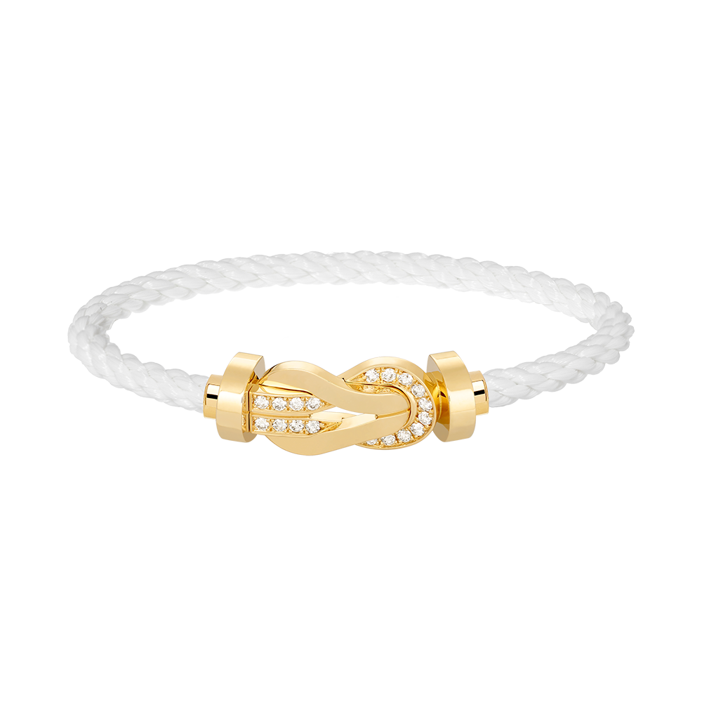 [⭐JeweliWhal]CHANCE LARGE 8 FIGURE BUCKLE HALF DIAMOND BRACELET GOLD