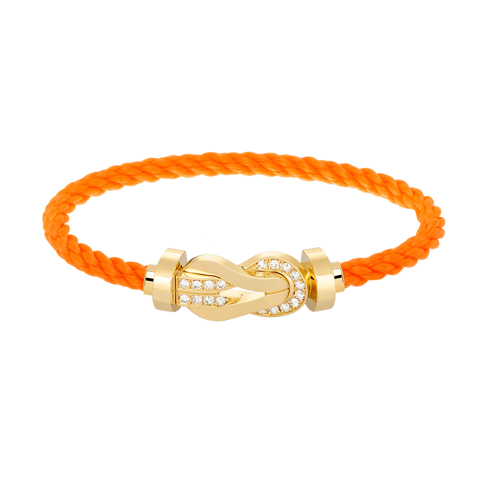 [⭐JeweliWhal]CHANCE LARGE 8 FIGURE BUCKLE HALF DIAMOND BRACELET GOLD