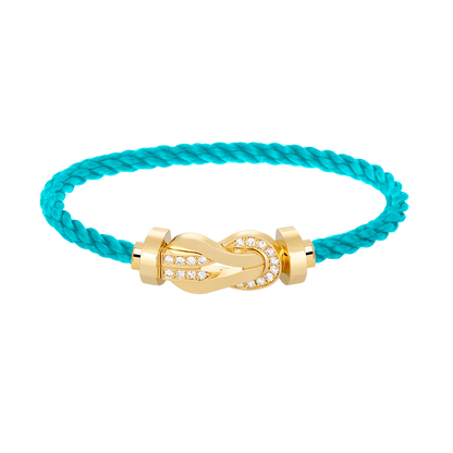 [⭐JeweliWhal]CHANCE LARGE 8 FIGURE BUCKLE HALF DIAMOND BRACELET GOLD