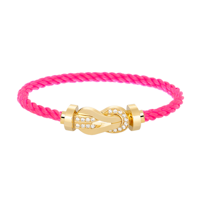 [⭐JeweliWhal]CHANCE LARGE 8 FIGURE BUCKLE HALF DIAMOND BRACELET GOLD