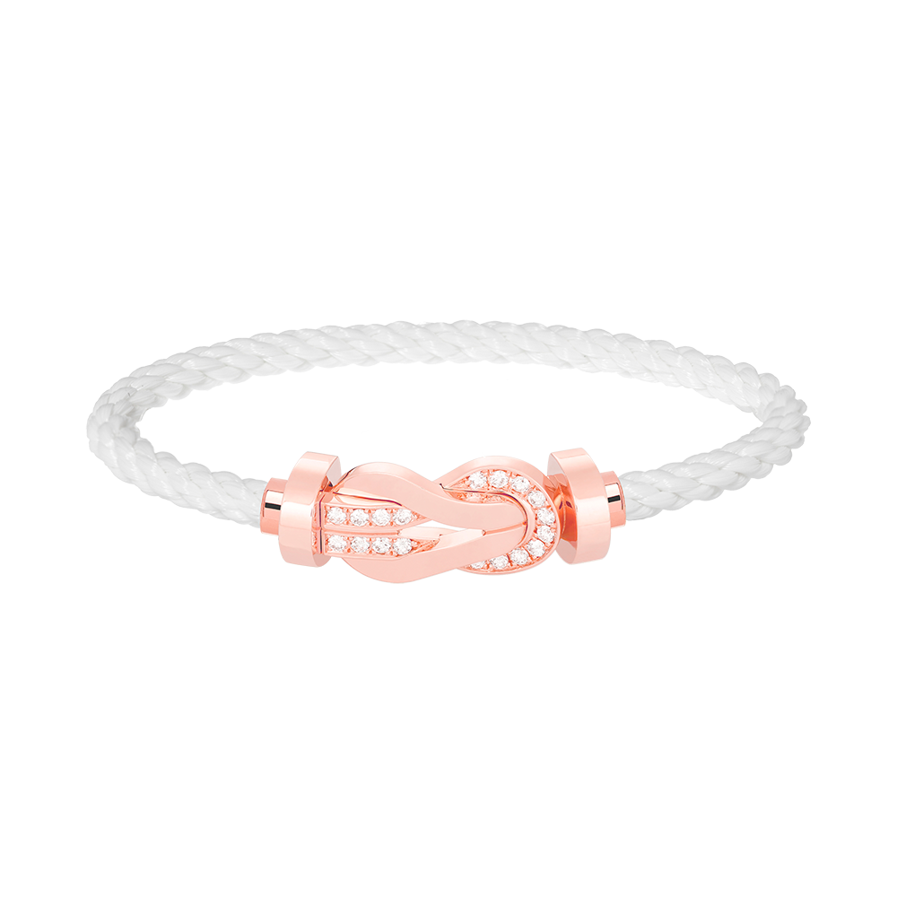 [⭐JeweliWhal]CHANCE LARGE 8 FIGURE BUCKLE HALF DIAMOND BRACELET ROSE GOLD