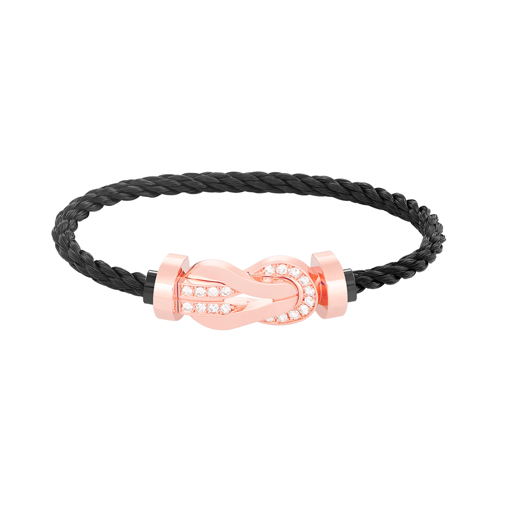 [⭐JeweliWhal]CHANCE LARGE 8 FIGURE BUCKLE HALF DIAMOND BRACELET ROSE GOLD