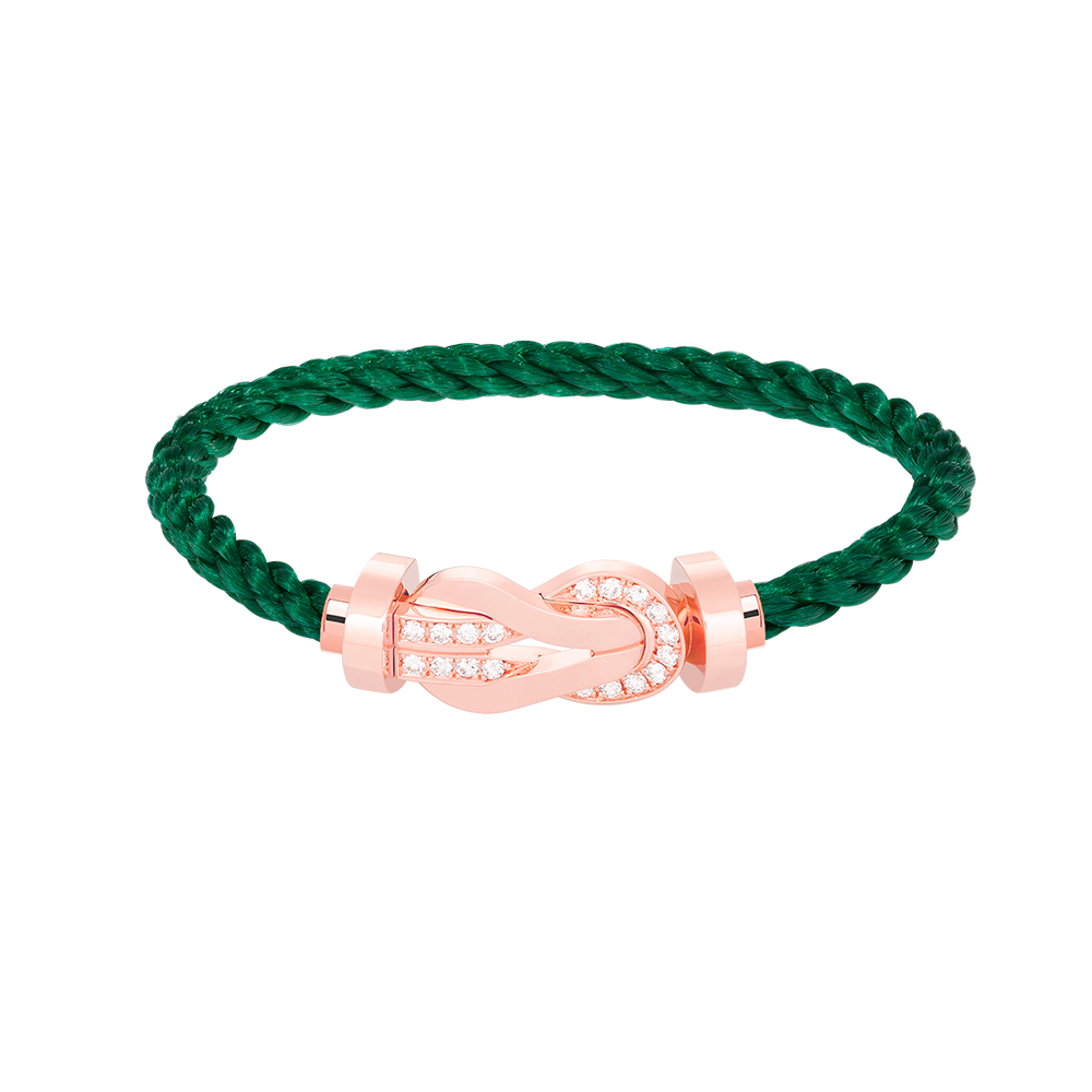 [⭐JeweliWhal]CHANCE LARGE 8 FIGURE BUCKLE HALF DIAMOND BRACELET ROSE GOLD