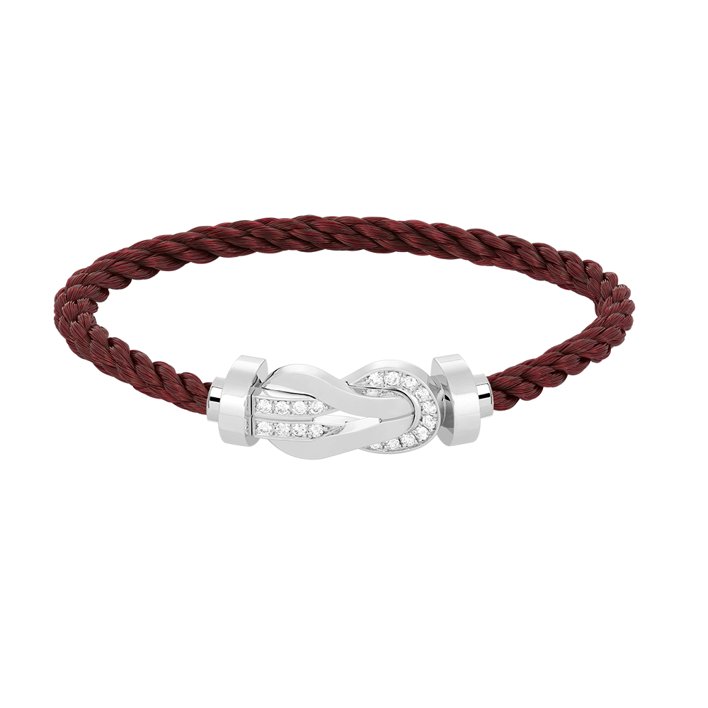 [⭐JeweliWhal]CHANCE LARGE 8 FIGURE BUCKLE HALF DIAMOND BRACELET SILVER