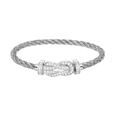 [⭐JeweliWhal]CHANCE LARGE 8 FIGURE BUCKLE FULL DIAMOND BRACELET SILVER