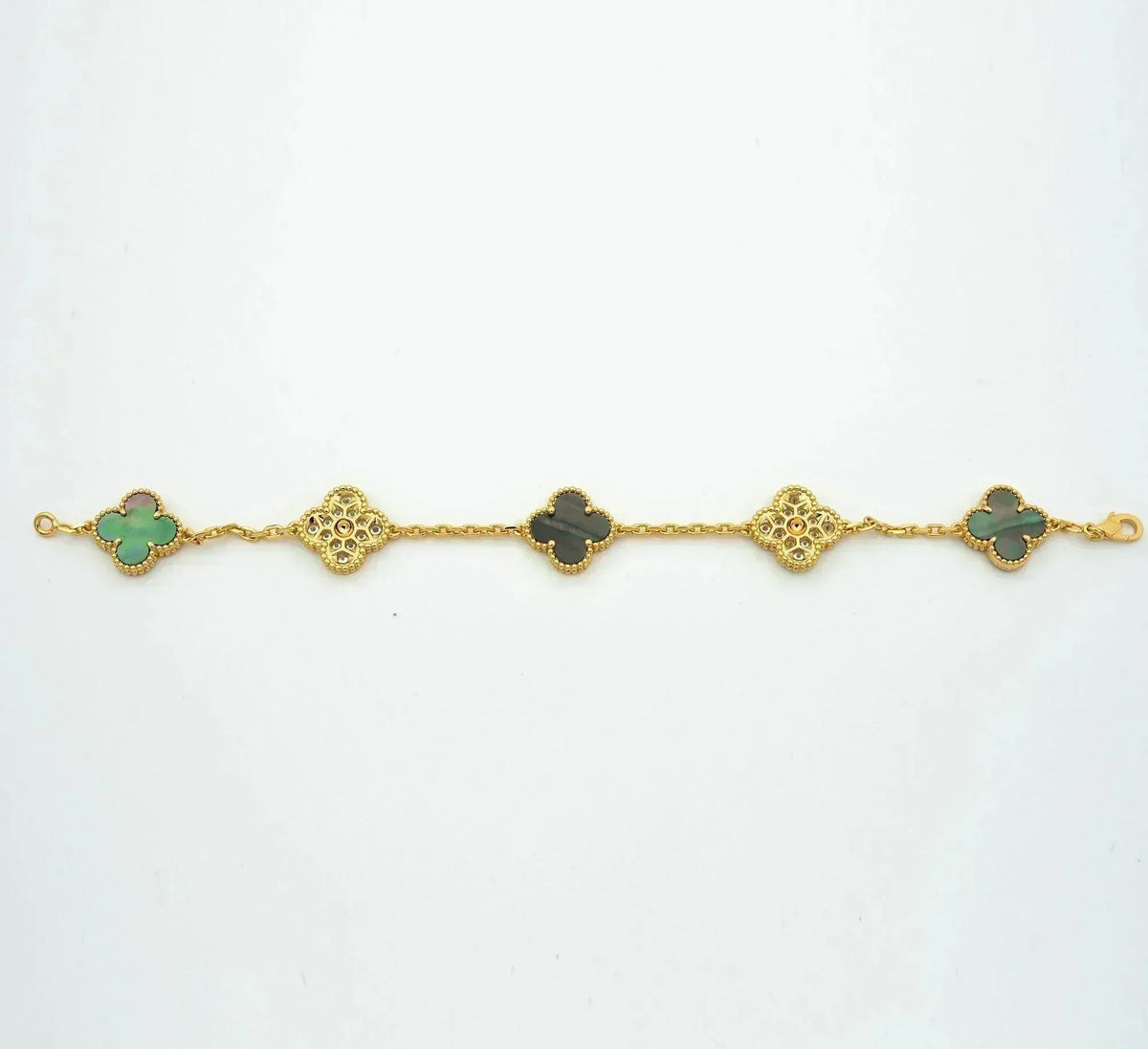 [⭐JeweliWhal] CLOVER 5 MOTIF GRAY MOP BRACELET COLLECTION