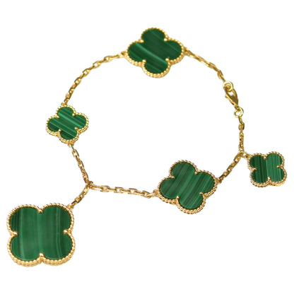 [⭐JeweliWhal]MAGIC CLOVER MALACHITE GOLD BRACELET 5 MOTIFS