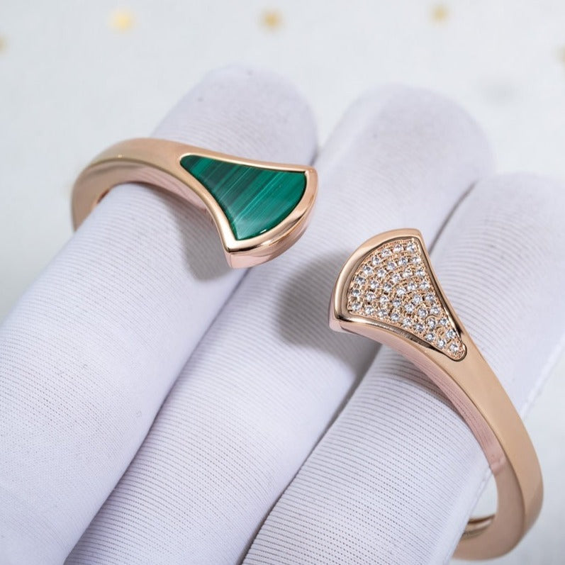 [⭐JeweliWhal]DREAM BRACELET OPEN MALACHITE PINK GOLD