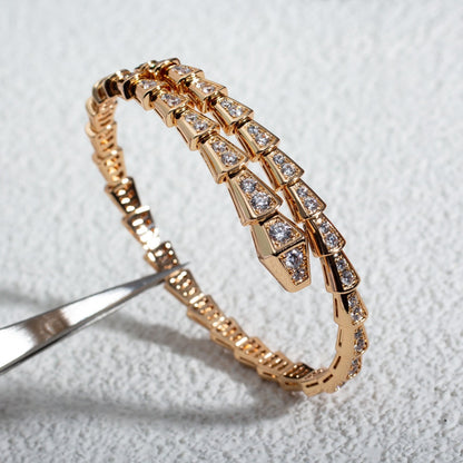 [⭐JeweliWhal]SERPENTI BRACELET 6.8MM PINK GOLD DIAMOND