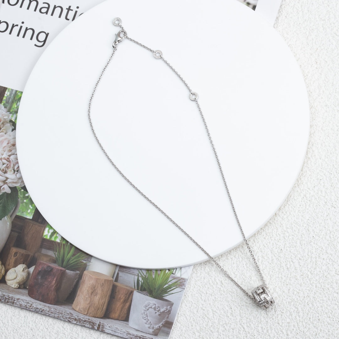 [⭐JeweliWhal]PARENTESI NECKLACE SILVER DIAMOND