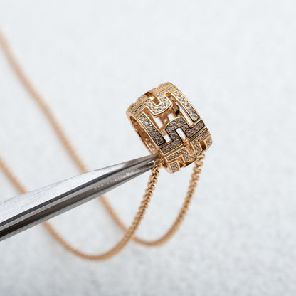 [⭐JeweliWhal]PARENTESI NECKLACE PINK GOLD DIAMOND