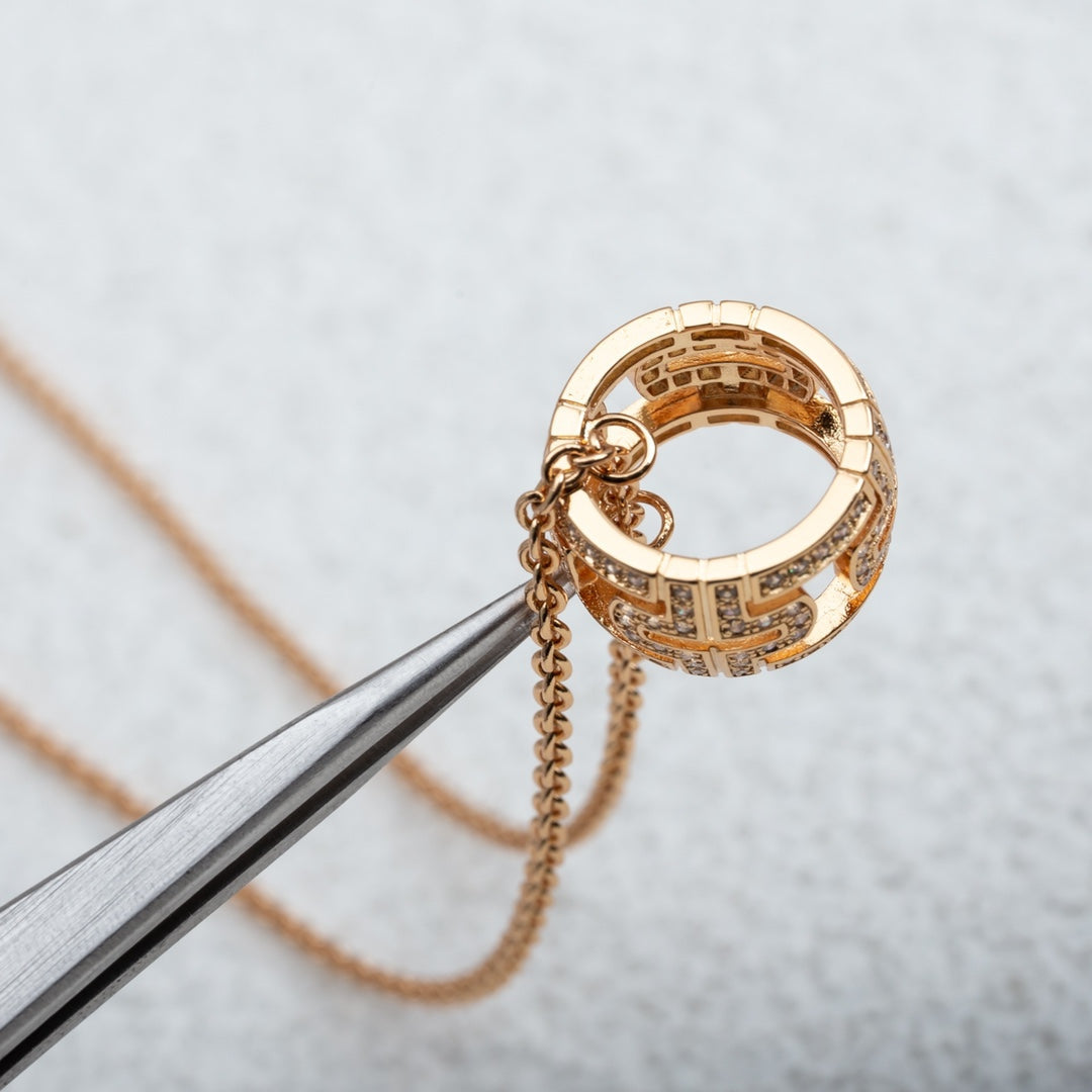 [⭐JeweliWhal]PARENTESI NECKLACE PINK GOLD DIAMOND