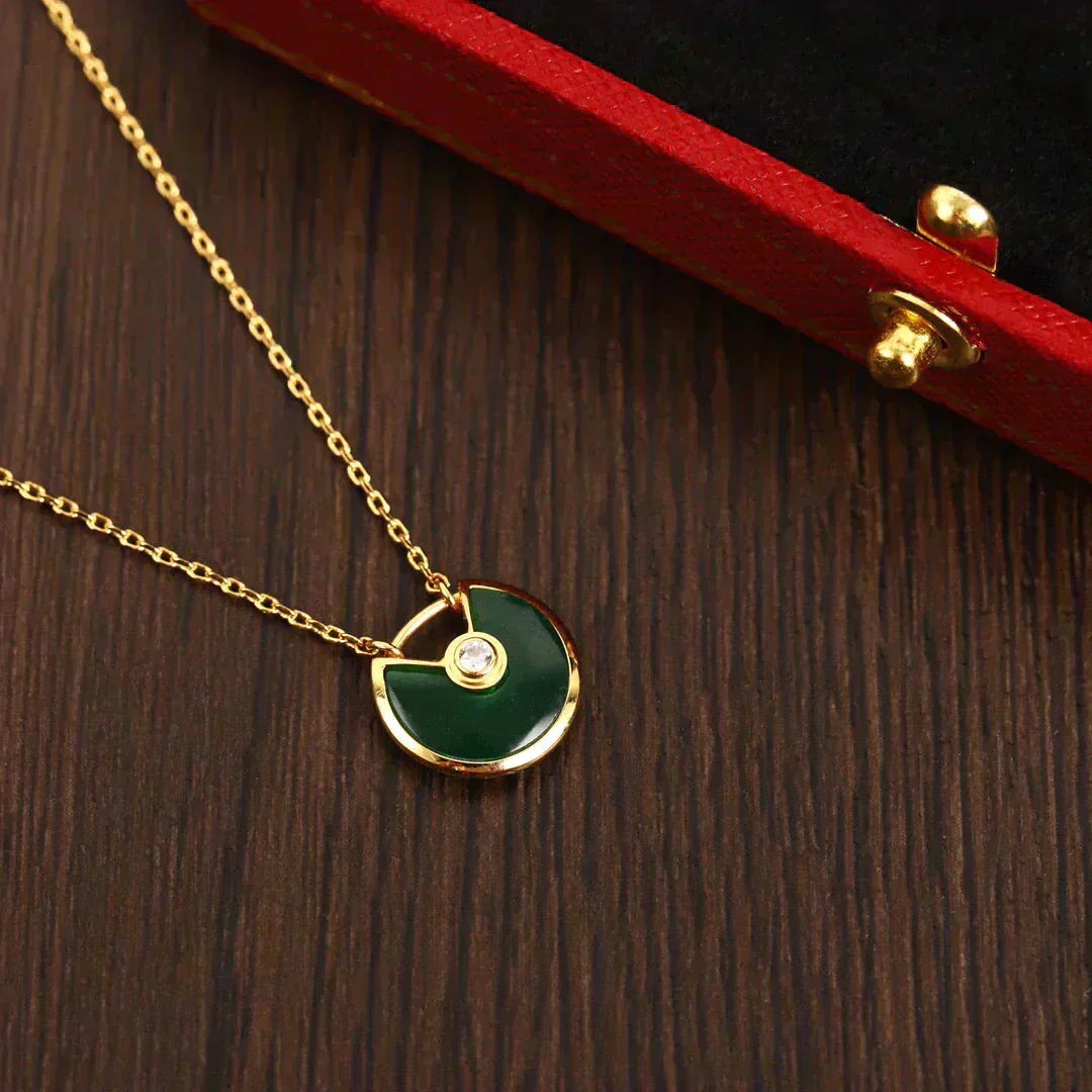 [⭐JeweliWhal]AMULETTE GOLD MALACHITE NECKLACE