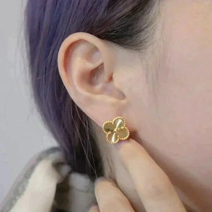 [⭐JeweliWhal]CLOVER MEDIUM 1 MOTIFS LASER EARRINGS