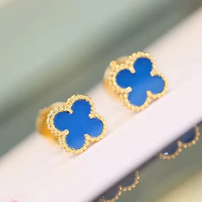 [⭐JeweliWhal]CLOVER MINI 9.5MM TURQUOISE EARRINGS