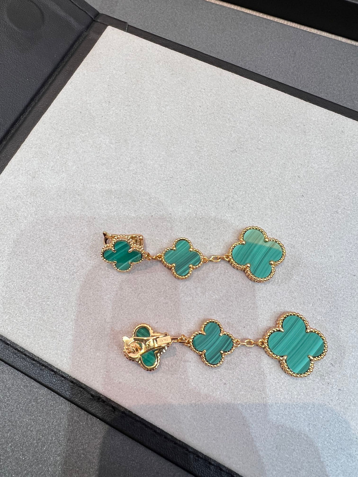 [⭐JeweliWhal]CLOVER MALACHITE 3 MOTIFS GOLD
