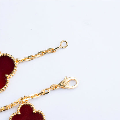 [⭐JeweliWhal]CLOVER BRACELET 5 MOTIFS CARNELIAN TIGER EYE