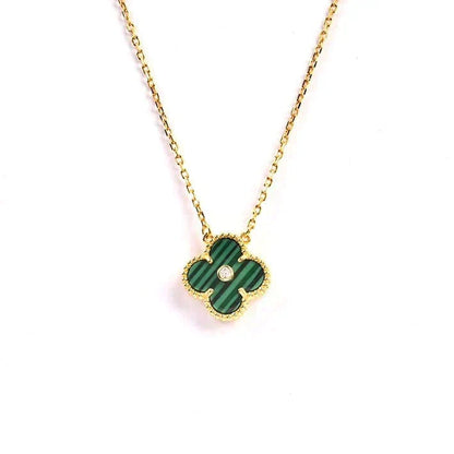[⭐JeweliWhal]CLOVER 15MM DIAMOND TURQUOISE NECKLACE
