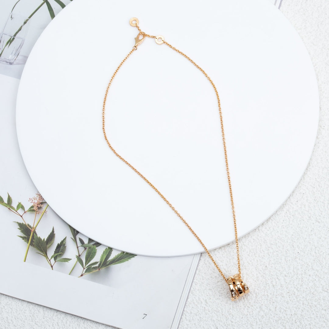 [⭐JeweliWhal]SERPENTI PINK GOLD NECKLACE DIAMOND