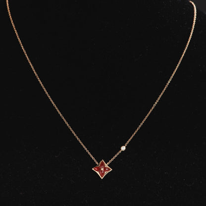 [⭐JeweliWhal]STAR NECKLACE PINK GOLD 1 DIAMOND