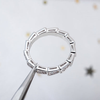 [⭐JeweliWhal]SERPENTI RING SILVER DIAMOND PAVED 3MM