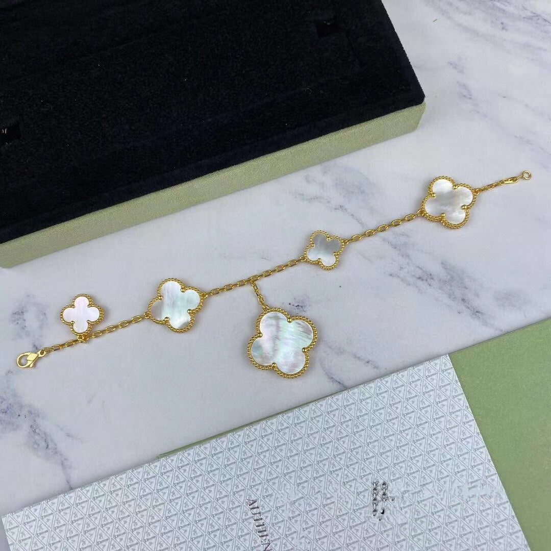 [⭐JeweliWhal]MAGIC CLOVER MOP GOLD BRACELET 5 MOTIFS