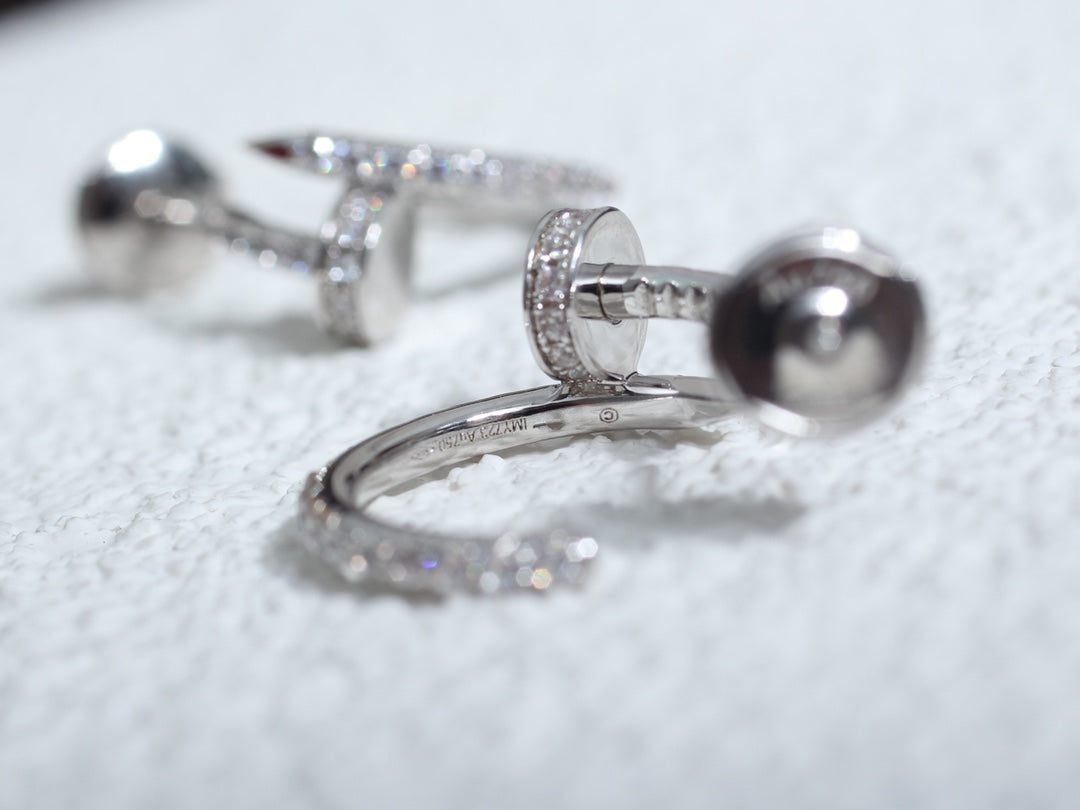 [⭐JeweliWhal]JUSTE EARRINGS 12.75MM SILVER DIAMOND