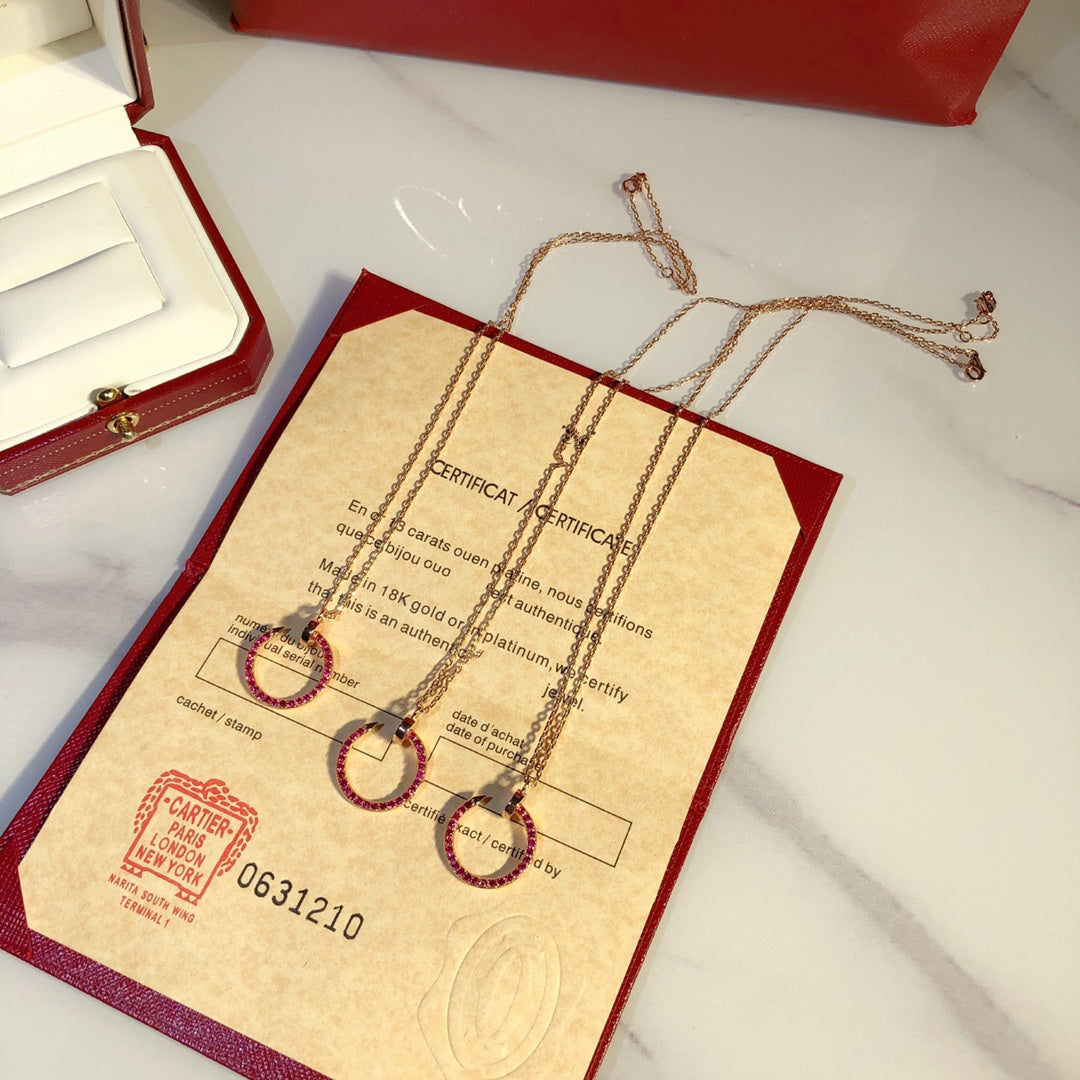 [⭐JeweliWhal]JUSTE NECKLACE GOLD RED DIAMONDS