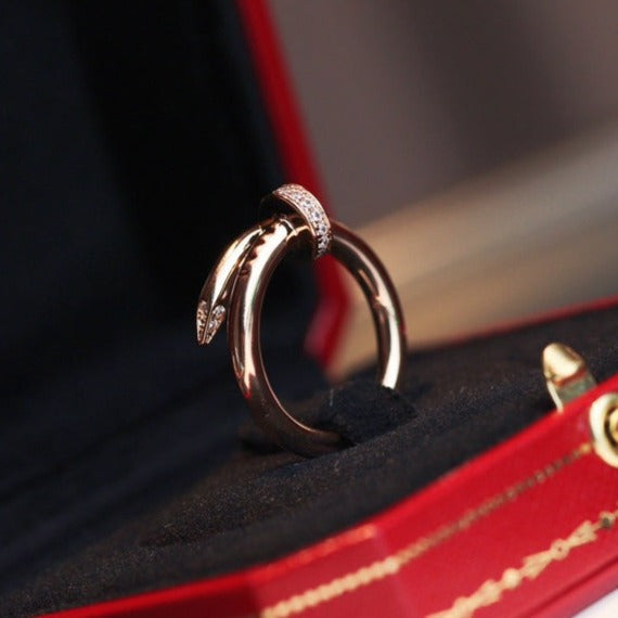 [⭐JeweliWhal]JUSTE RING 2.65MM PINK GOLD DIAMOND