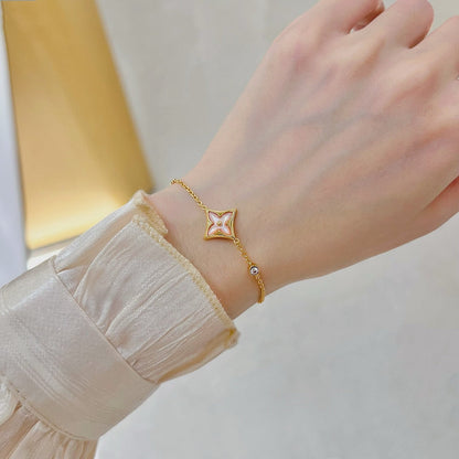 [⭐JeweliWhal]STAR 1 DIAMOND PINK GOLD BRACELET