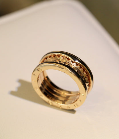 [⭐JeweliWhal]ZERO 1 PINK GOLD BLACK CERAMIC RING