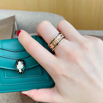 [⭐JeweliWhal]ZERO 1 PINK GOLD BLACK CERAMIC RING