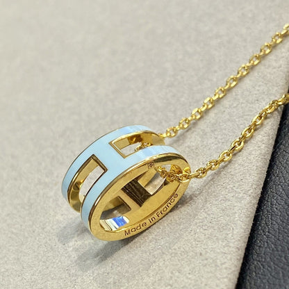 [⭐JeweliWhal]POP H LIGHT BLUE NECKLACE