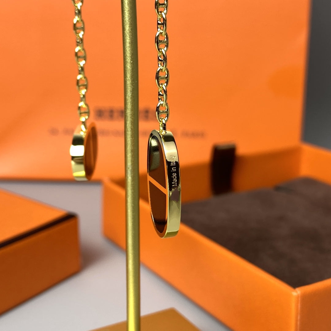 [⭐JeweliWhal]CHAINE VERSO BLACK CERAMIC EARRINGS