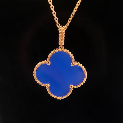 [⭐JeweliWhal]CLOVER 25MM NECKLACE TURQUOISE ROSE GOLD