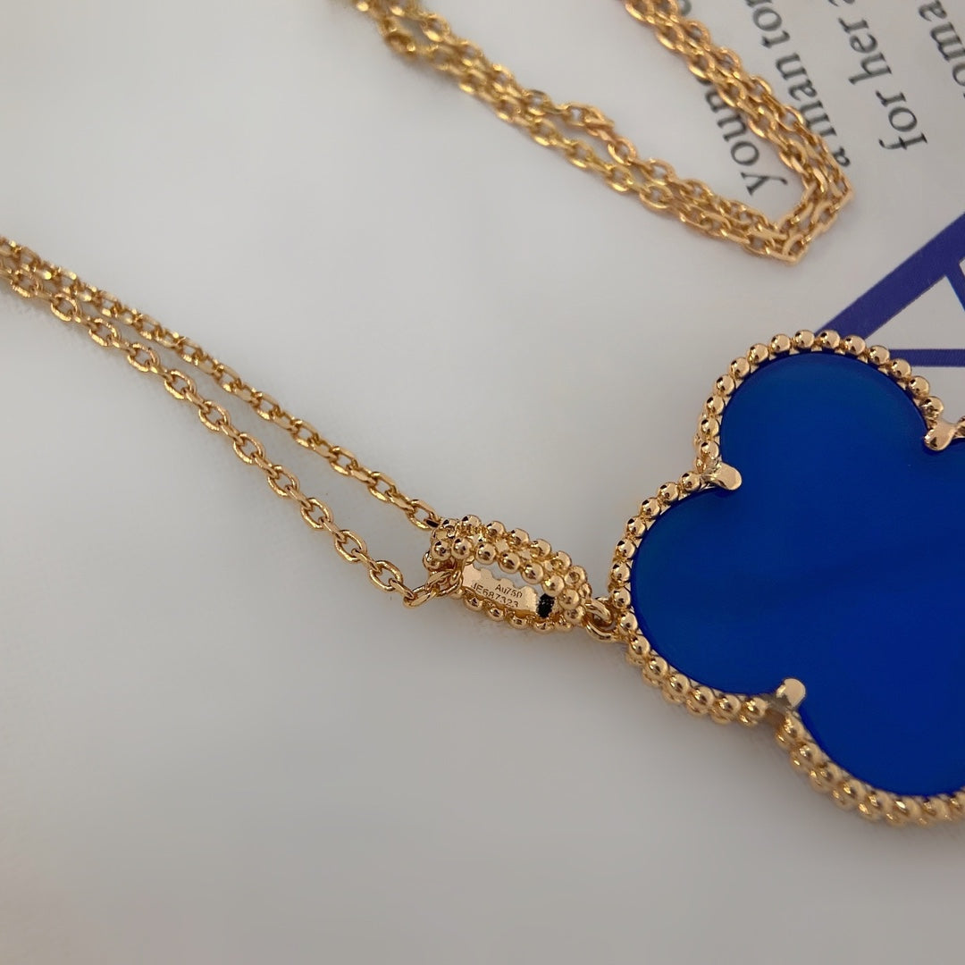 [⭐JeweliWhal]CLOVER 25MM NECKLACE TURQUOISE ROSE GOLD