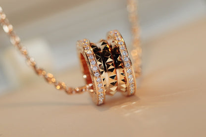 [⭐JeweliWhal]ZERO 1 ROCK PEDANT PINK GOLD NECKLACE