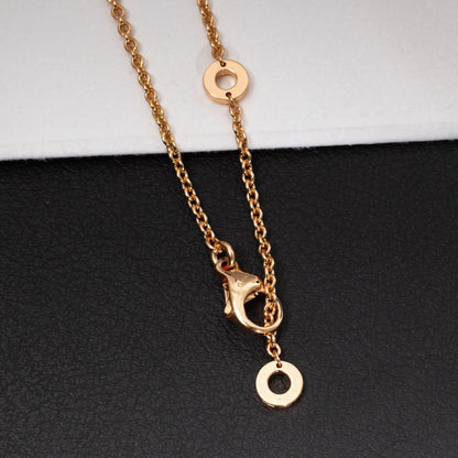 [⭐JeweliWhal]ZERO 1 WHITE CERAMIC PINK GOLD DIAMOND NECKLACE