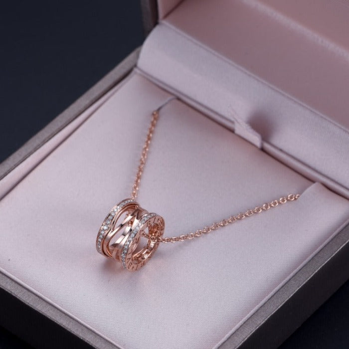 [⭐JeweliWhal]ZERO 1 PINK GOLD DIAMOND OPEN NECKLACE