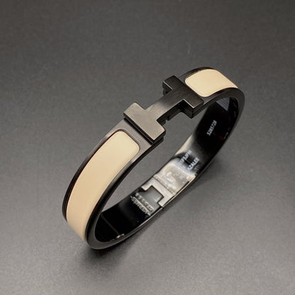 [⭐JeweliWhal]H BRACELET 12MM BLACK BEIGE CERAMIC