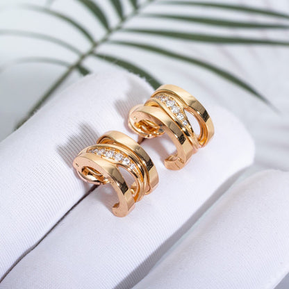 [⭐JeweliWhal]ZERO 1 PINK GOLD DIAMONDS EARRINGS