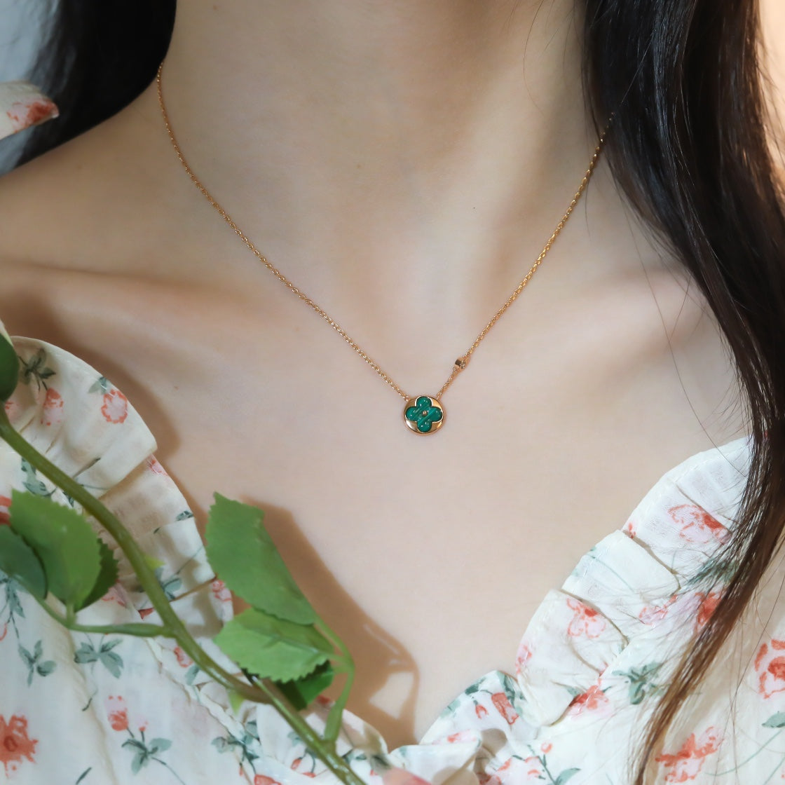 [⭐JeweliWhal]SUN PEDANT PINK GOLD 1 DIAMOND NECKLACE