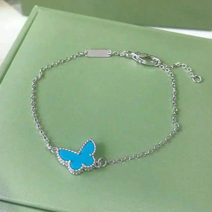 [⭐JeweliWhal]BUTTERFLY TURQUOISE BUTTERFLY BRACELET SILVER