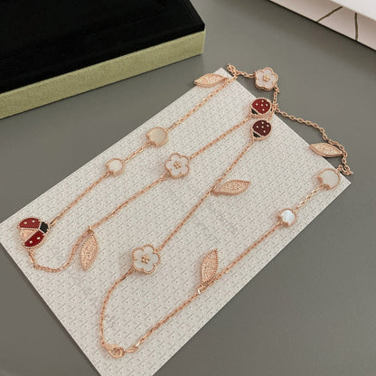 [⭐JeweliWhal]LUCKY SPRING 15 MOTIFS ROSE GOLD NECKLACE