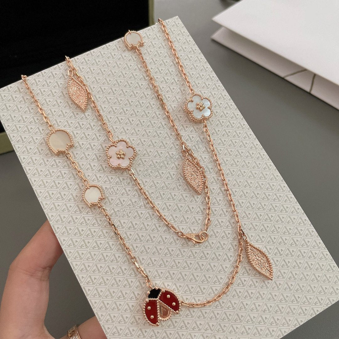 [⭐JeweliWhal]LUCKY SPRING 15 MOTIFS ROSE GOLD NECKLACE