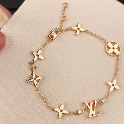 [⭐JeweliWhal]STAR AND SUN 7 MOTIFS GOLD BRACELET