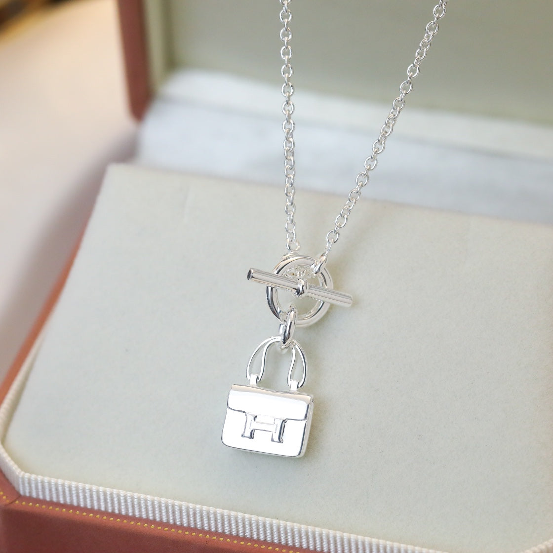 [⭐JeweliWhal]POP H PEDANT SILVER NECKLACE