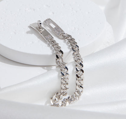 [⭐JeweliWhal]KELLY CHAIN SILVER DIAMOND BRACELET